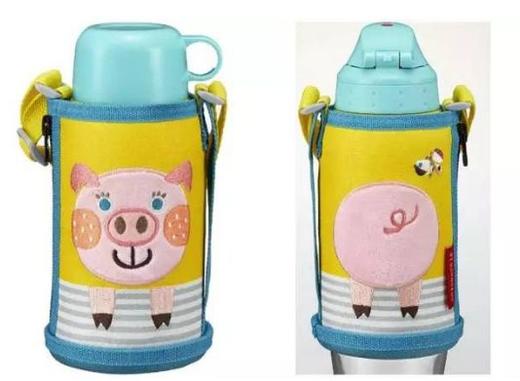 日本tiger虎牌儿童保温杯学生水壶黄色小猪 红色狮子 蓝色小兔600ml 洋淘港