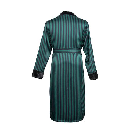 MANITO 男士条纹丝绒睡袍 绿黑条纹 商品图1