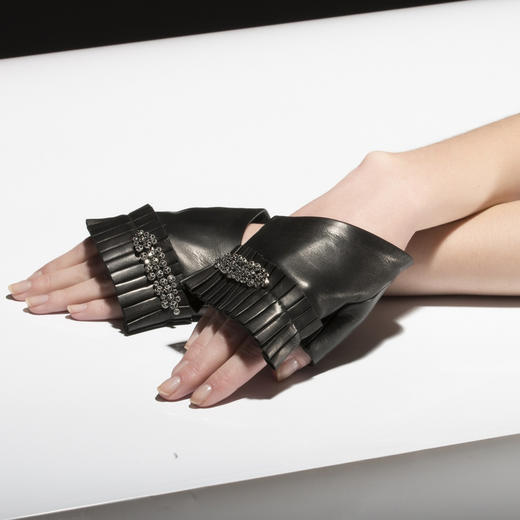北京仓｜Catherine Osti-Stéphanie-Black 露指手套［法国设计师 ］ 商品图0