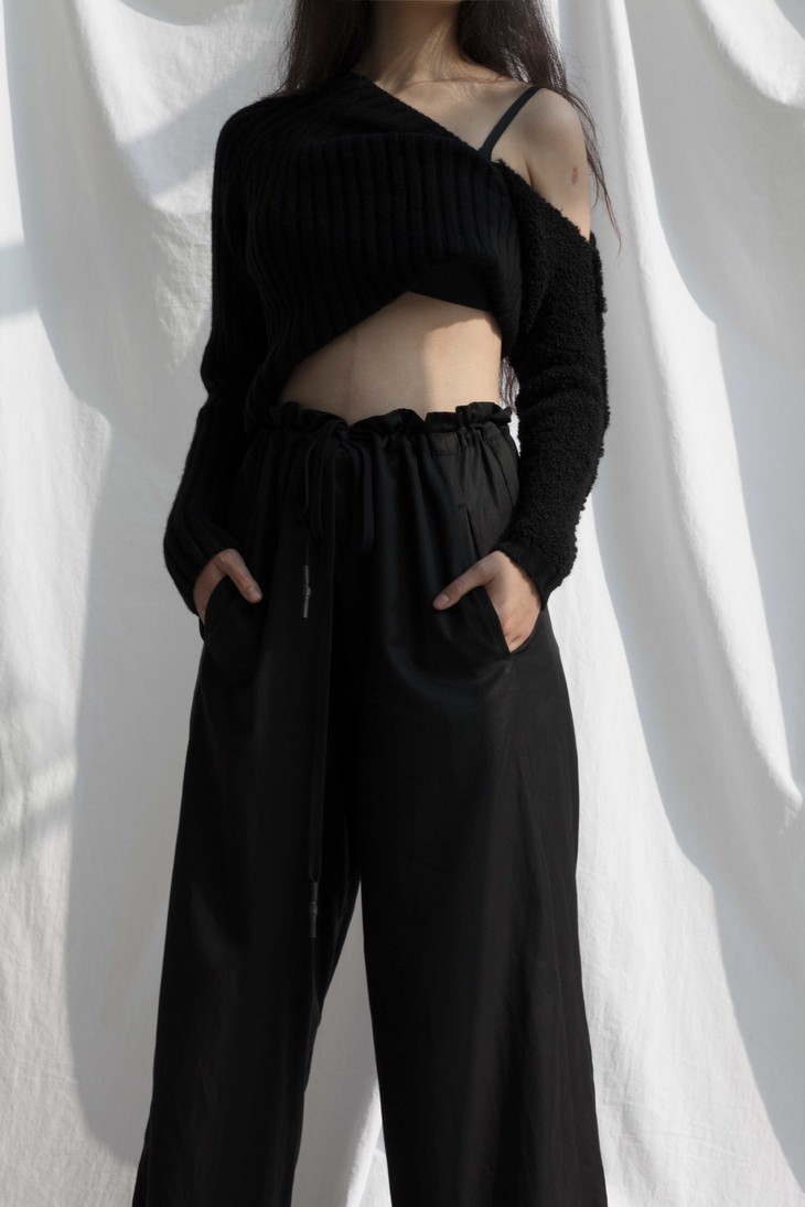 nude(束带裤-黑) nu-1207 drawstring pants