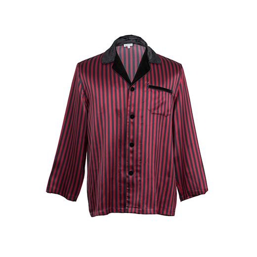 MANITO 男士条纹丝绒睡衣套装 红黑条纹 商品图1