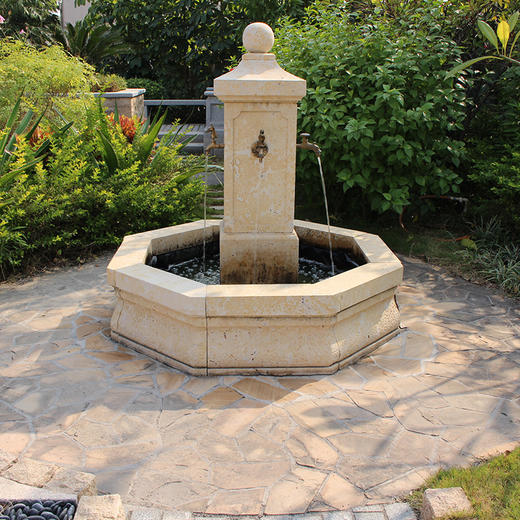 罗曼米黄法式庭院八角喷泉