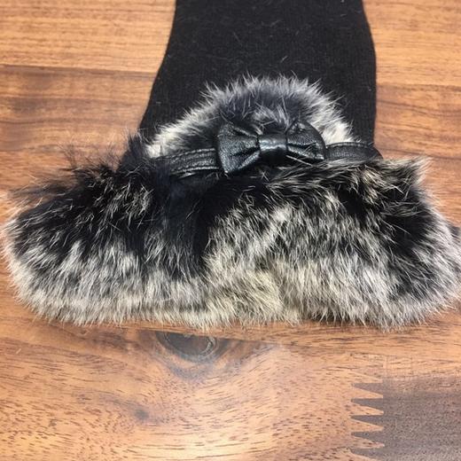 HFW1323002针织手套 羊毛 兔毛 锦纶 辅料：兔毛皮（原价358） 商品图4