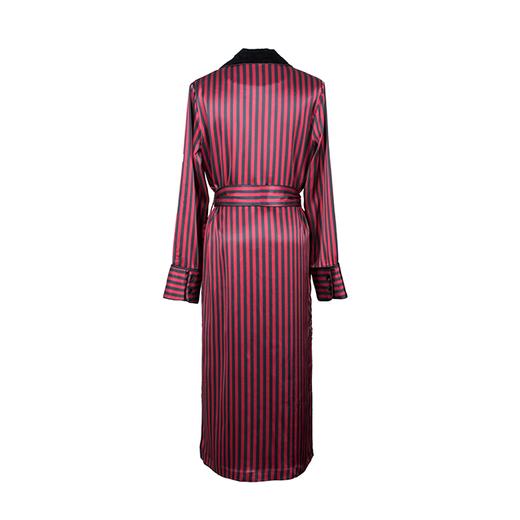 MANITO 条纹丝绒连衣裙 红黑条纹 商品图1