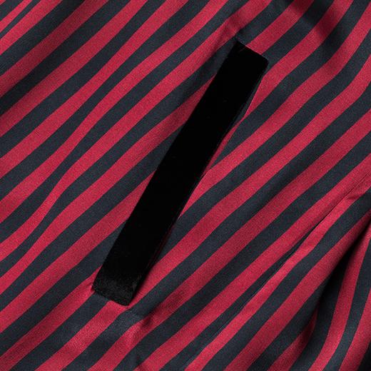 MANITO 条纹丝绒连衣裙 红黑条纹 商品图3
