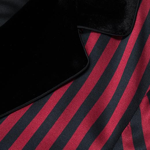 MANITO 条纹丝绒连衣裙 红黑条纹 商品图5