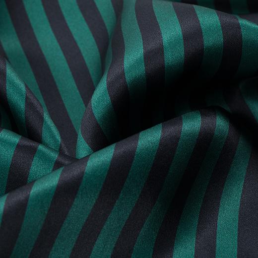 MANITO 女士条纹丝绒睡衣套装 绿黑条纹 商品图2