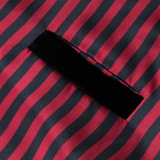 MANITO 男士条纹丝绒睡袍 红黑条纹 商品图3