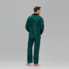 MANITO 男士条纹丝绒睡衣套装 绿黑条纹 商品缩略图8