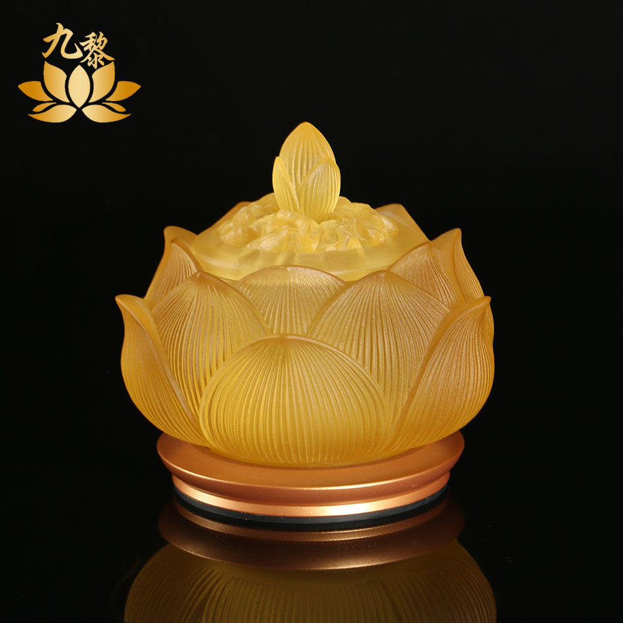 【佛堂用具】佛教用品古法琉璃宝莲薰香炉 香炉檀香炉