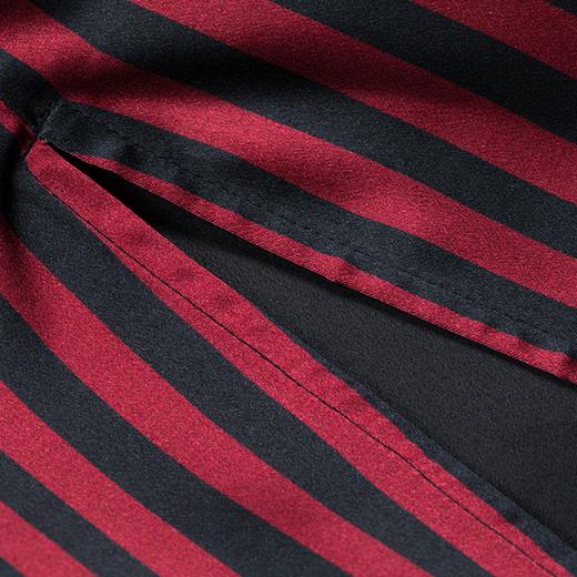 MANITO 条纹丝绒连衣裙 红黑条纹 商品图4