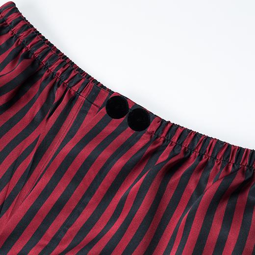 MANITO 男士条纹丝绒睡衣套装 红黑条纹 商品图5