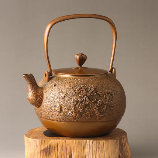 朱炳仁铜梅花壶茶壶紫铜铜壶茶具茶道礼品工艺品摆件