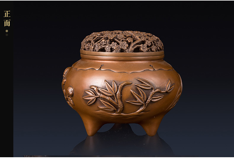 朱炳仁铜四季炉铜熏香炉佛教用品装饰品摆件紫铜禅炉