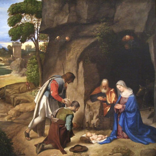 乔尔乔内 牧羊人来见耶稣 基督教世界名画 商品图0