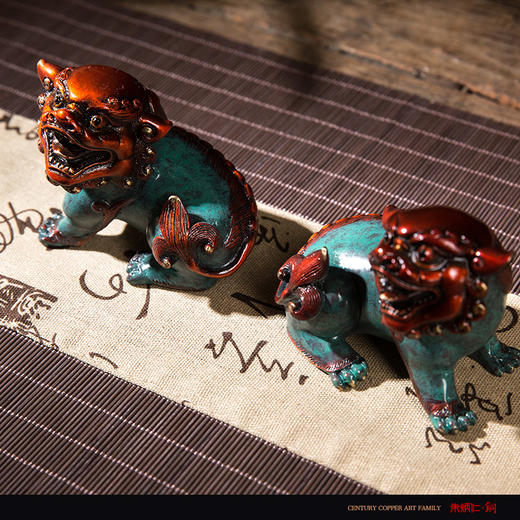 朱炳仁铜狮狮如意铜摆件铜对狮子艺术品工艺艺术品礼品