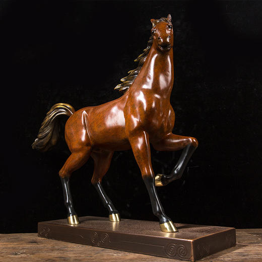 朱炳仁铜国礼马铜雕摆件乾隆八骏马图之奔霄 家居工艺品礼品 摆件 商品图3