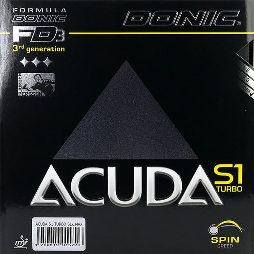 Donic多尼克ACUDA阿库达S1TURBO乒乓球胶皮（12090）德系高弹反手用涩性反胶乒乓球套胶 商品图0