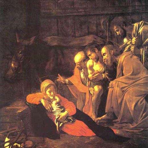 卡拉瓦乔  牧羊人来见耶稣 基督教世界名画 商品图0