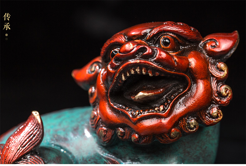 朱炳仁铜 狮狮如意 铜摆件 铜对狮子艺术品工艺艺术品礼品