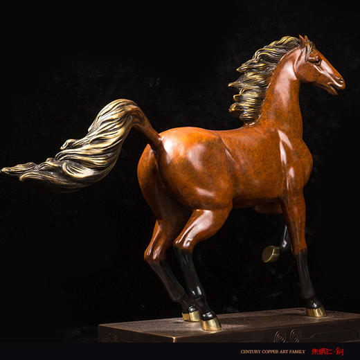 朱炳仁铜国礼马铜雕摆件乾隆八骏马图之奔霄 家居工艺品礼品 摆件 商品图4