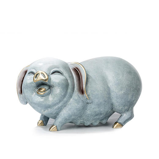 朱炳仁铜 黄铜生肖猪 掌上明珠 家居饰品摆件 工艺品礼品生日礼物 商品图1