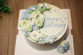 女士款  小雏菊 玫瑰 蓝色小清新 韩式裱花