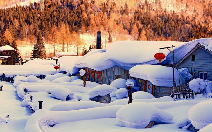 东北冰雪雪乡老里克湖徒步诗画长白山吉林赏雾凇滑雪冰城哈尔滨8日行