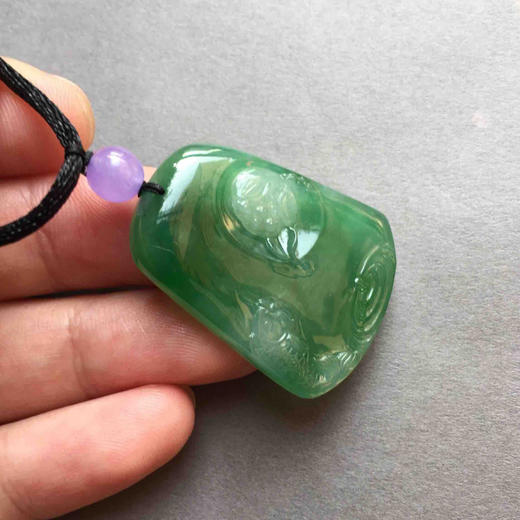 冰种阳绿翡翠和和美美年年有余 商品图6