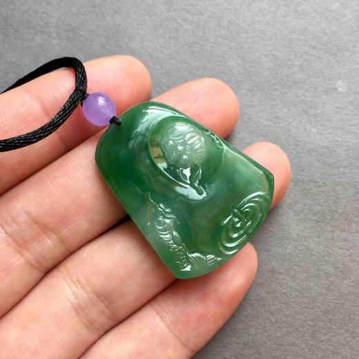 冰种阳绿翡翠和和美美年年有余 商品图5