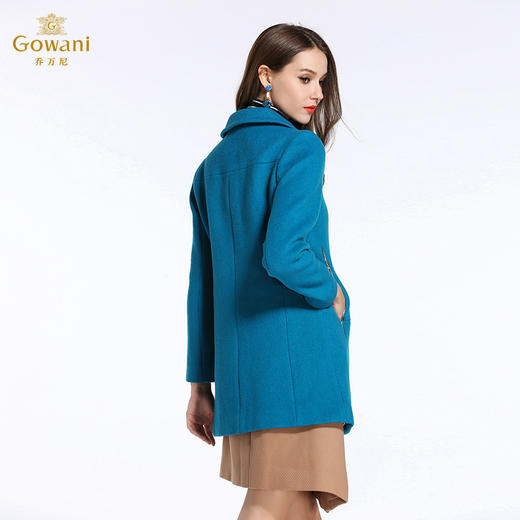 乔万尼冬季高贵奢华羊毛呢修身外套纯色无毛领E144A876 商品图3