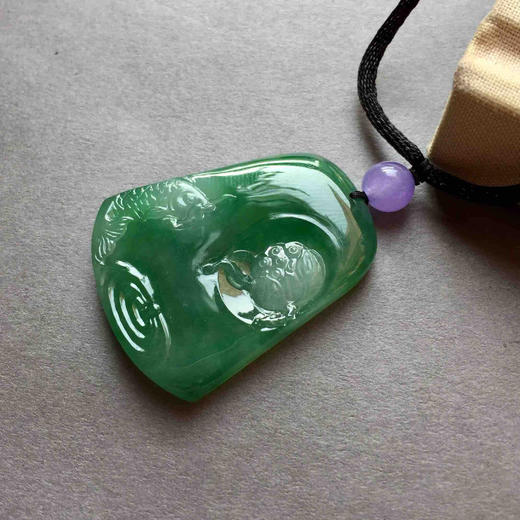 冰种阳绿翡翠和和美美年年有余 商品图1