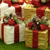 *圣诞节装饰用品 铁艺包布礼包三件套 圣诞节场景礼盒装饰 商品缩略图3