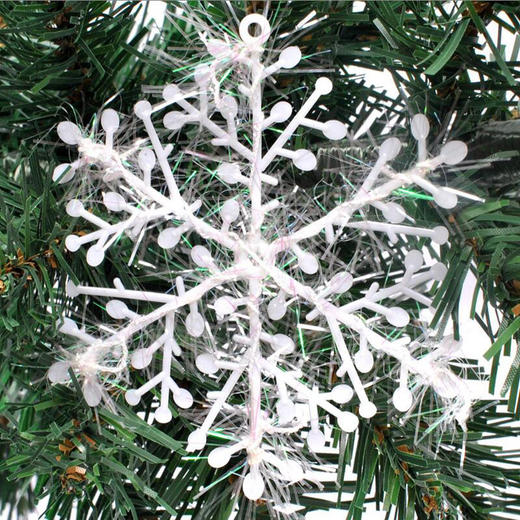 【装饰】*圣诞树雪花挂件 11cm塑料雪花片 圣诞聚会派对布置 商品图0