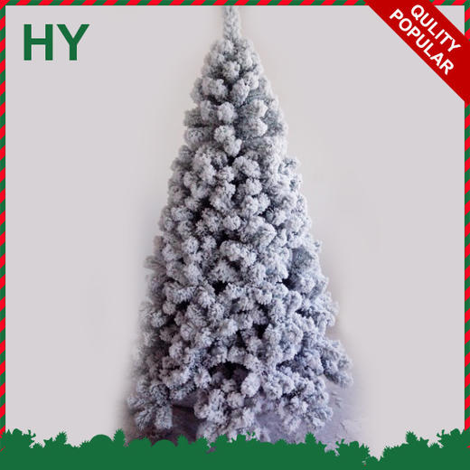 【圣诞树】*光纤圣诞树PVC圣诞节植绒树 圣诞节雪花植绒圣诞装饰仿真树 商品图1
