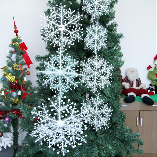 【装饰】*圣诞树雪花挂件 11cm塑料雪花片 圣诞聚会派对布置 商品图1