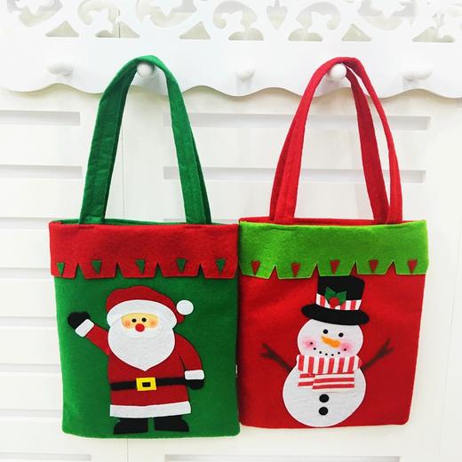 【礼物袋】*圣诞节装饰糖果袋书袋圣诞节礼物袋 加厚手工缝制圣诞节礼物袋 商品图1