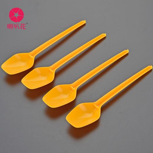 喇叭花一次性勺子水果勺长柄羹淀粉酸奶勺冰激凌勺加厚单个装1000支 商品图3