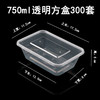 喇叭花一次性餐盒1000ML塑料透明方盒外卖打包盒快餐盒保鲜打包碗 商品缩略图5