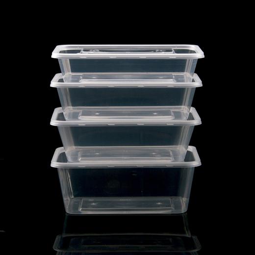 喇叭花一次性餐盒1000ML塑料透明方盒外卖打包盒快餐盒保鲜打包碗 商品图1