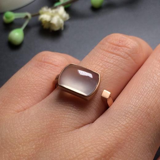 d73641翡翠冰种方形开口戒指