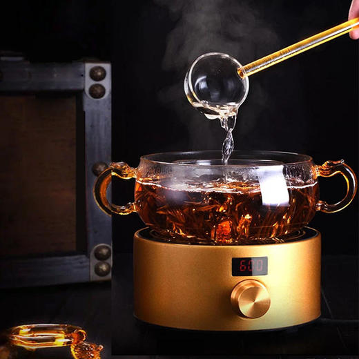 玻璃勺煮茶神器老白茶普洱黑茶煮茶锅耐热全玻璃电陶炉煮玻璃茶壶 商品图0