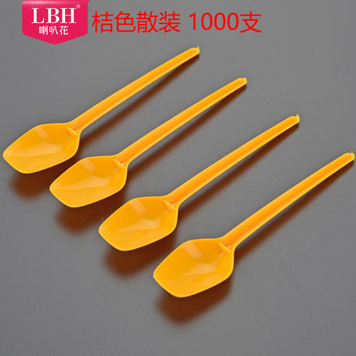 喇叭花一次性勺子水果勺长柄羹淀粉酸奶勺冰激凌勺加厚单个装1000支 商品图5