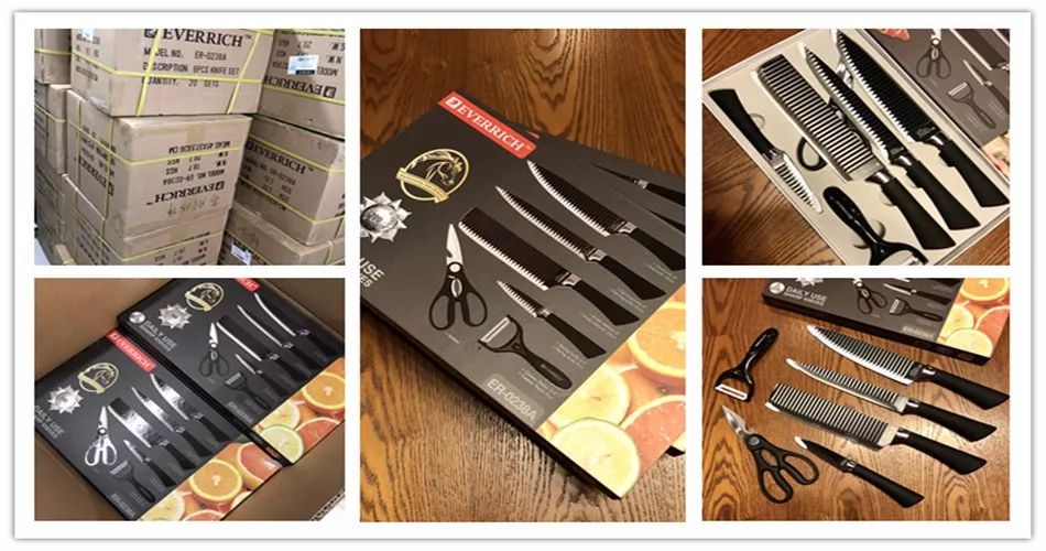 原货 整箱来 出口订单 ev*e*rrich刀具套装 不锈钢刀具6件套