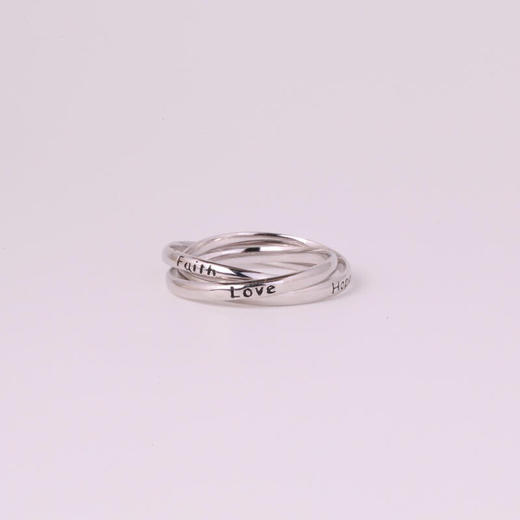 灵语银925纯银三环戒指 情侣对戒结婚纪念礼物 商品图2