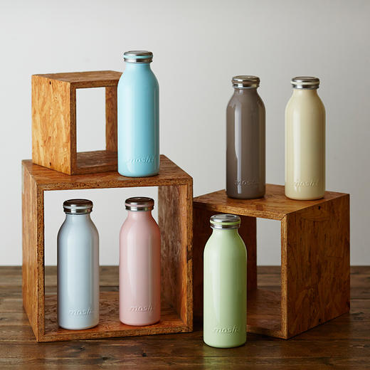 日本进口品牌mosh保温杯牛奶杯350ml可爱小清新学生保温水壶