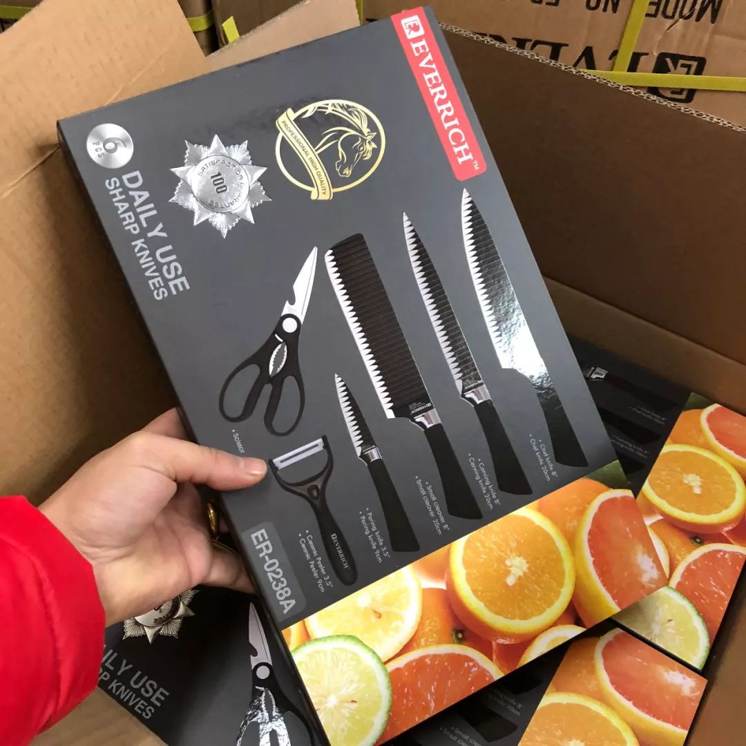 原货 整箱来 出口订单 ev*e*rrich刀具套装 不锈钢刀具6件套