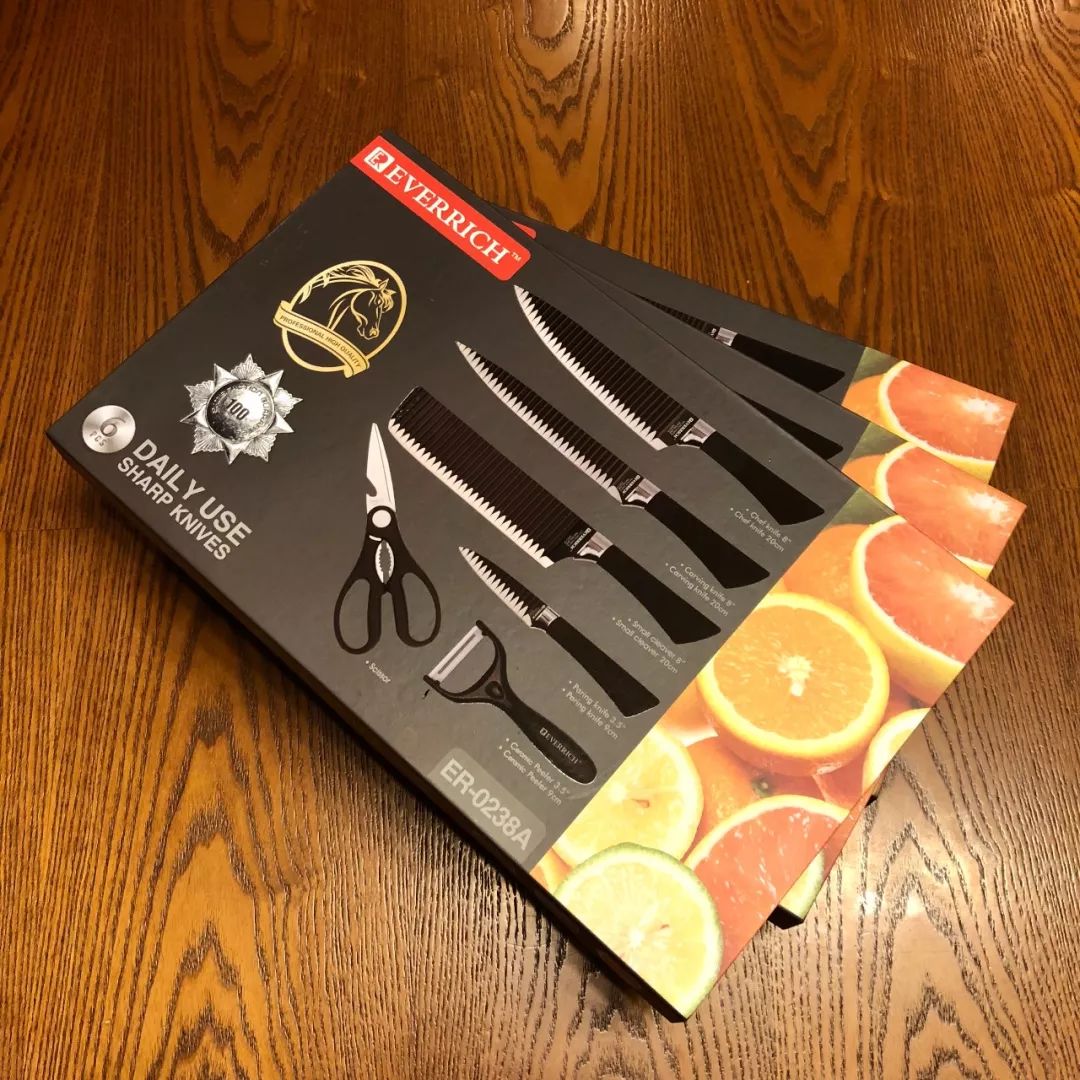 原货 整箱来 出口订单 ev*e*rrich刀具套装 不锈钢刀具6件套