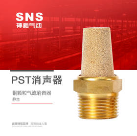 SNS神驰 消声器 电磁阀配件 铜颗粒消声器PST静音 气动辅助元件