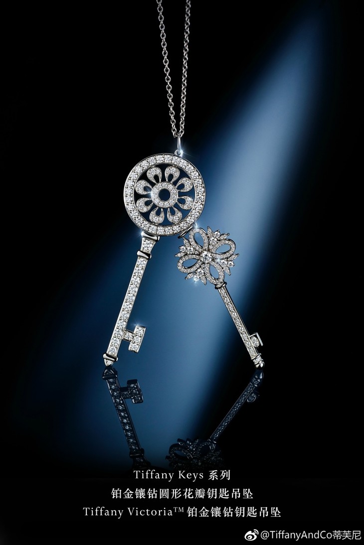 编码tfx60220经典万花筒钥匙项链925纯银